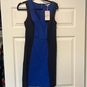 Boden Blue Sheath Midi Dress V-Neck Sleeveless